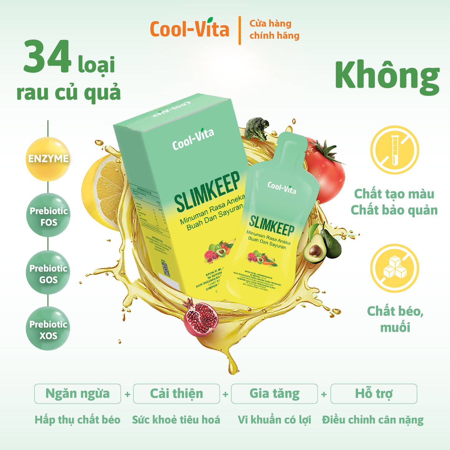 Enzyme Slimkeep Coolvita - 1 thùng ( 16 hộp )