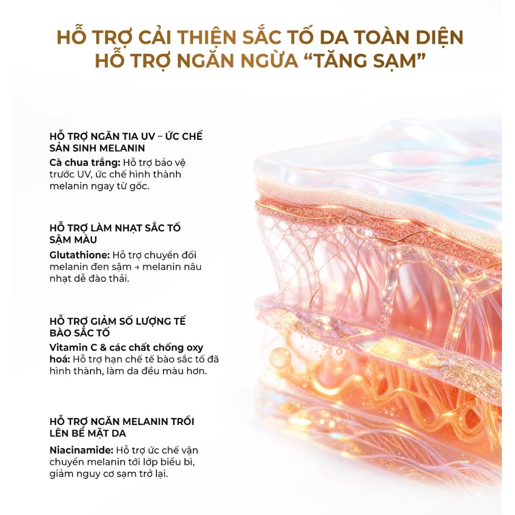 Combo 5 hộp Thức uống Cà chua trắng và Glutathione hỗ trợ làm đẹp sáng da