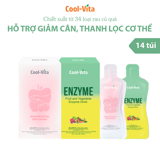 Combo Collagen & Enzyme Slimkeep Cool-Vita (2 Hộp)