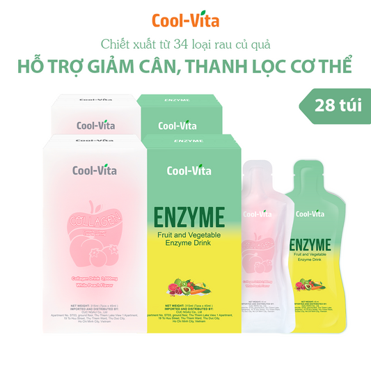 Combo Collagen & Enzyme Slimkeep Cool-Vita (4 Hộp)